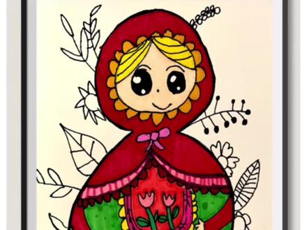 七岁小女孩不到一个小时画的俄罗斯套娃🪆,超详细教程~#一起学画画 #育儿简笔画 #一学就会系列 #育儿 #亲子 @抖音创作者中心