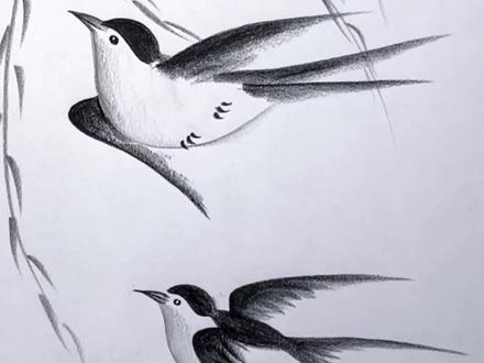 教你画只小燕子 #画画其实很简单 #零基础教学 #画画 #绘画过程 #一学就会的简笔画