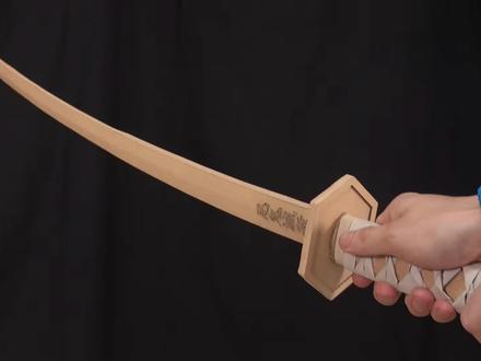 纸板diy,手工,鬼灭之刃武士刀,纸模型#手工