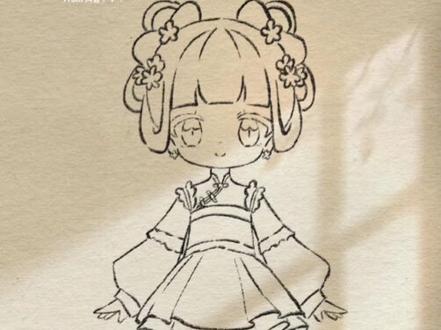 新手也能画的古风女孩教程来啦!我不信你学不会!#古风女孩 #q版人物 #手绘 #画画 #女孩