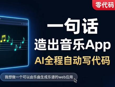 一句话造出乐谱App!AI自动写代码+部署全流程 | Built a Music App with One Prompt
只用一句提示语,AI帮我做了一个乐谱可视化App,从生成代码到Vercel部署全程自动,连Bug都是它自己修的。
#音乐 #五线谱 #AI编程 #vibecoding #aitools