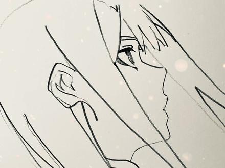 今天教大家一笔画侧脸。