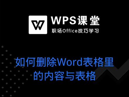 对于一些现有的表格,我们还需要经常批量清除表格里的内容和整个表格。 #WPS文档 #办公软件 #word教学
