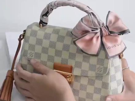 lv丝巾箱包粉色手柄单边蝴蝶结教程