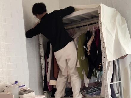 高能量一个人装货架衣柜#高能量 #记录真实生活 #收纳整理 #好物分享