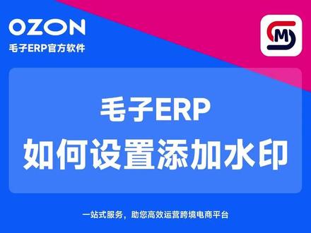 毛子ERP如何设置添加水印 #俄罗斯 #ozon #爆单了爆单了 #创业 #跨境电商教学