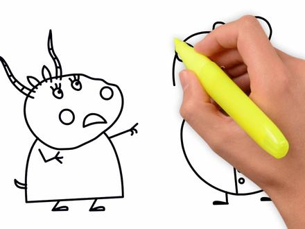 小猪佩奇 熊猫警察的大喇叭 简笔画 #简笔画 #儿童简笔画 #创意简笔画 #亲子简笔画