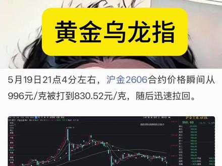黄金乌龙指? #财经 #黄金 #投资有风险理财需谨慎