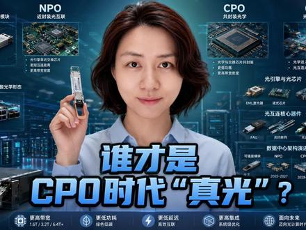 谁才是CPO时代的“真光” 这期视频,我们将拆解AI时代光互联的底层逻辑。从传统可插拔模块,到LPO、NPO、XPO、CPO,再到未来的OIO,光通信正在从“前面板附件”逐步演化为“计算架构的一部分”。真正改变产业格局的,不只是速率升级,而是光源、调制器、封装与制造平台的重新分布。谁能掌握交付、光芯片、耦合封装与先进制造能力,谁才有机会成为下一轮光互联真正的核心受益者。#CPO #光芯片 #光通信 #光模块 #AI基建