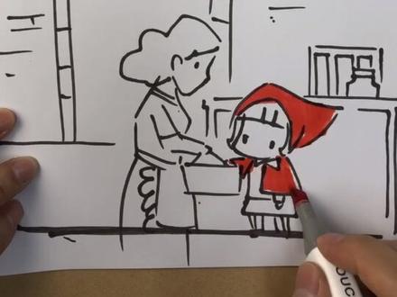 #童话 #简笔画 6幅画讲完小红帽的故事,快来一起和小朋友看吧~