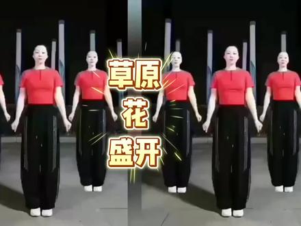 飘舞健身广场舞《草原花盛开》大众有氧混搭风健身操 镜面