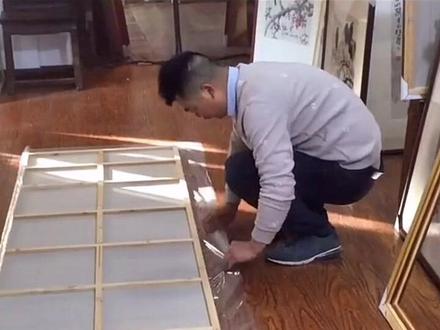 字画是如何上薄膜的 😄 @抖音小助手 #全国发货 #书画艺术