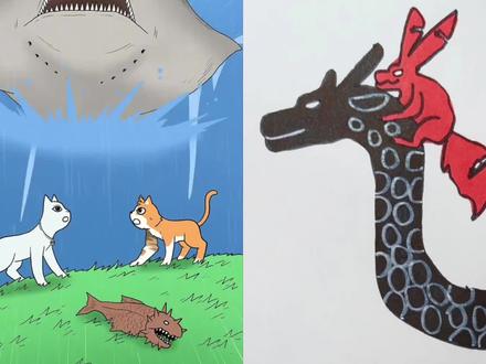 海洋动物要黑化了 #简笔画#二次元#动漫#动画#疯狂动物园