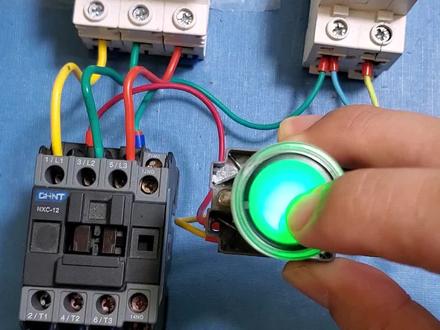 带有指示灯按钮接线#零基础学电工 #抖音好物年货节