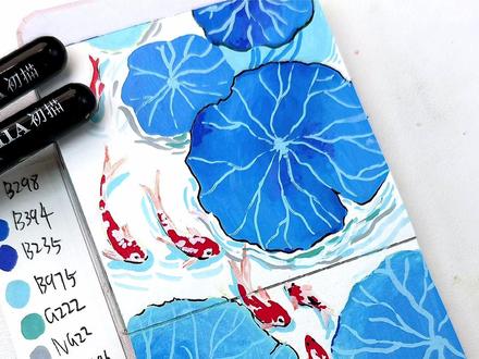 丙烯马克笔|荷间鲤语
鲤游蓝叶间,岁岁皆安
#丙烯马克笔#马克笔绘画#一起来画画 #蓝色 #荷叶