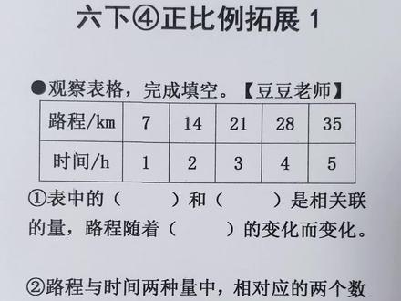 六年级下册数学 第四单元 正比例拓展1 #六年级下册数学#正比例 #正比例关系 #正比例和反比例 #豆豆老师