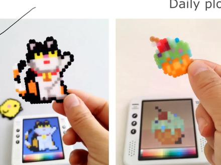 自己的画的画,给她拼出来#萌贝像素画板 #拼豆 #绘画 #拼豆图纸 #手工diy