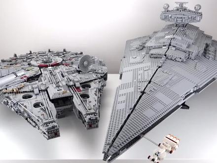 #乐高 巨大乐高星战ucs千年隼75192歼星舰75252直观对比,哪个更值?