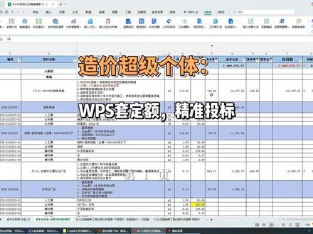 成为造价超级个体:WPS套定额,精准投标 #定额库#造价盒子#工程造价#成本分析#企业定额库