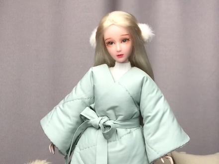 #手工diy #娃衣 复古薄荷绿棉衣➕蕾丝半长裙……@DOU+小助手