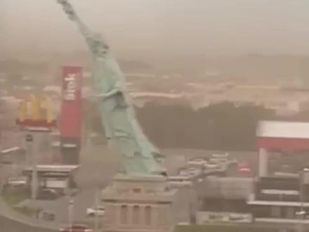 受强风袭击,巴西一24米高“自由女神像”倒塌