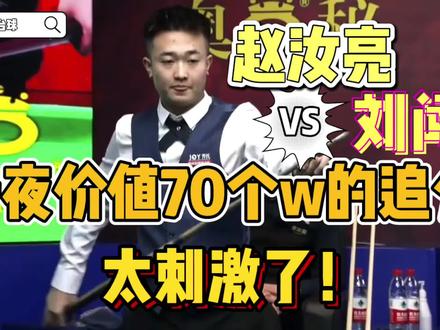 赵汝亮vs刘闯九球决赛!一场一夜价值70个w的追分!太刺激了! #台球是一种生活