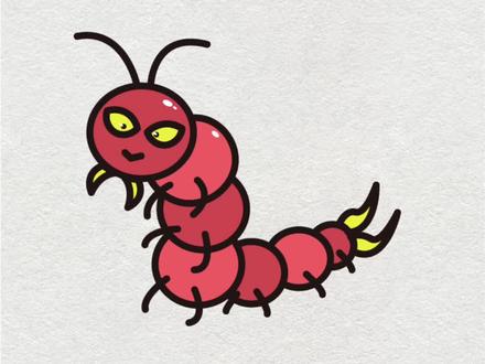 蜈蚣简笔画 昆虫简笔画 育儿绘画#育儿简笔画 #简笔画 #幼儿启蒙教育 #绘画教程