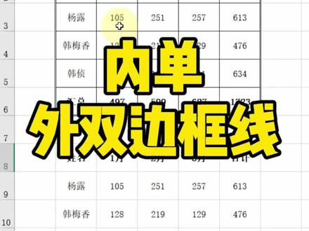 Excel内单外双边框线~#Excel #Excel技巧 #excel教学
