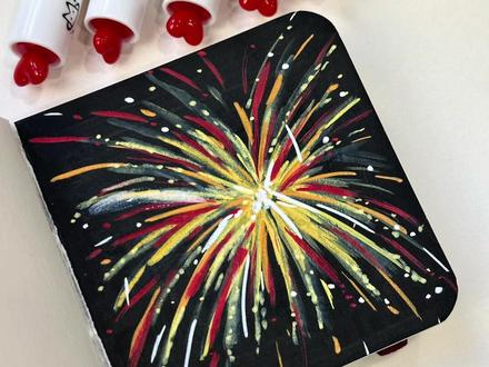 一不小心学会画新年烟花🎆 #跟着抖音学画画 #画画 #丙烯马克笔#零基础学画画 #绘画教程