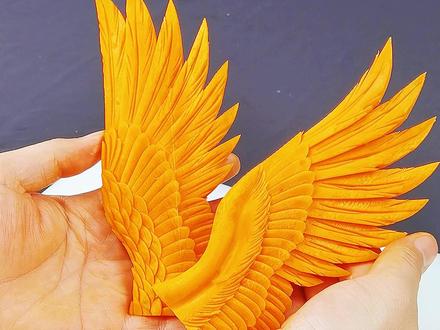 食品雕刻凤凰翅膀的雕刻教程,看完你就会了.. #食品雕刻 #果蔬雕刻#文一刀食品雕刻 #文一刀美食雕刻 #文一刀