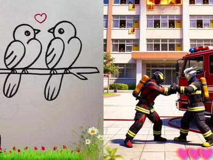 奥特曼赛罗消房队去救援,想不到贝利亚𡘊勇在前……#奥特曼简笔画 #消防员 #贝利亚#赛罗@抖音小助手