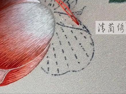 清兰绣《小花花》四件套月季花花瓣刺绣教程 #清兰绣 #刺绣教程 #清兰绣材料包 #刺绣diy #传统刺绣教学