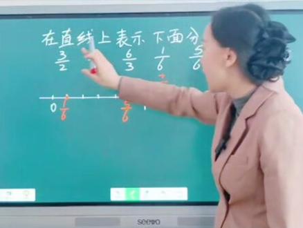 五年级数学 五年级数学下册,在直线上表示出真分数和假分数,一招解决#解题技巧 #数学思维 #五年级数学#小学数学