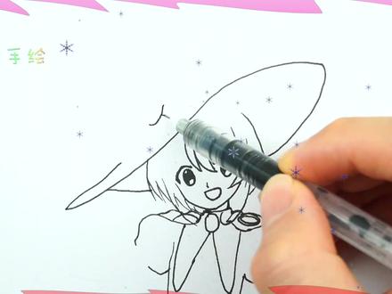 百变小樱简笔画临摹,元气满满的木之本樱