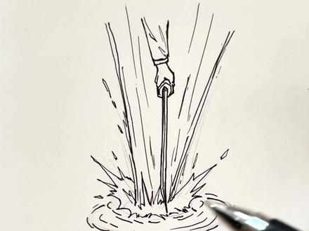 水系剑气怎么画 #动漫手绘 #鬼灭之刃 #火柴人 #手绘教程 #学画画