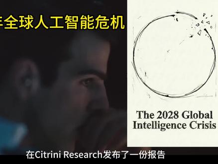 一份做空报告的残酷推演:AI狂欢背后,是13万亿的定时炸弹 当所有人都在为AI带来的生产力革命狂欢时,一份华尔街的做空报告,揭开了2028年最冷酷的经济学真相
#商业认知 #AI人工智能 #金融危机 #大空头 #宏观经济 #次贷危机 #职场真相 #硬核科普 #降本增效