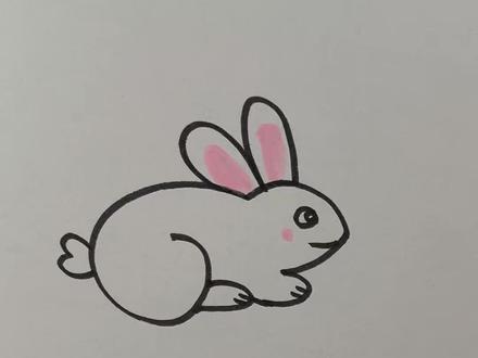 简笔画小兔子#亲子简笔画 #创意简笔画 #零基础学画画 #一学就会的简笔画 。