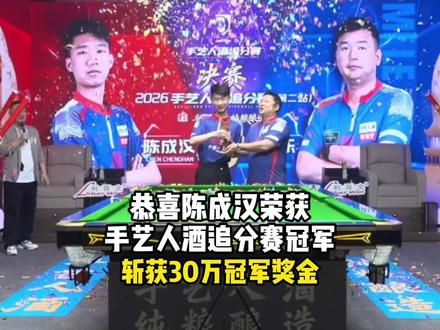 斩获30万冠军奖金!恭喜陈成汉荣获手艺人酒追分赛冠军!#台球 #独牙 #独牙九球比赛