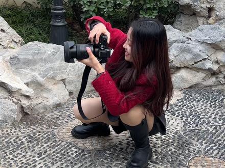 公园拍出新年照,快安排起来吧。#新年预制照 #石家庄女摄 #预制新年照