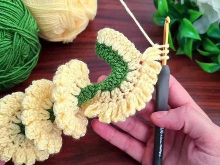 好看的绣球花一体成型钩织教程 #钩针编织 #手工diy #钩针教程