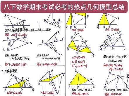 八下数学期末考试必考的热点几何模型总结