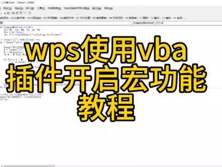 #技术分享 #办公技巧 wps使用vba教程wps使用vba插件宏功能启用
