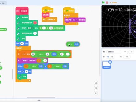 函数的声音-极坐标 #scratch编程 #少儿编程 #图形化编程 #steam教育 #侄子放学scratch