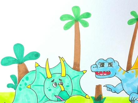 第二集|恐龙简笔画教程:三角龙怎么画#创意简笔画 #马克笔手绘 #一起学画画 #益智动画 #恐龙简笔画 #恐龙
