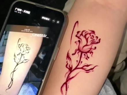 海娜手绘/玫瑰🌹怎么画#海娜手绘 #玫瑰 #美术生 #画画 #热门