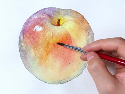 简单画个玻璃苹果 #画画 #玻璃 #水彩 #抖音年味艺术图鉴 #2026绘画开年挑战