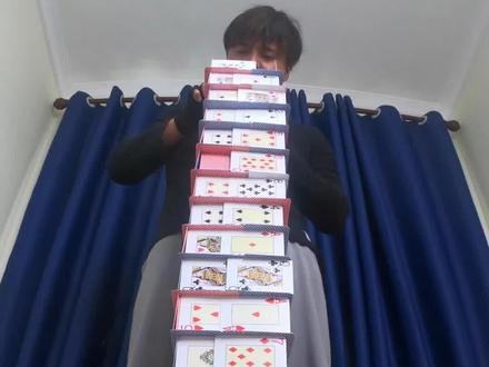 【接上集】惊艳了!干货分享!实操教学!看完这支视频你就知道如何把纸牌塔 | 纸牌屋 | 纸牌金字塔垒的越快越高!#扑克牌 #纸牌 #原创