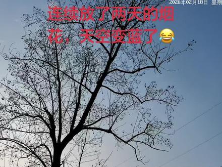 连续放了两天的烟花,天空变蓝了😂