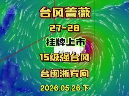 6号台风蔷薇预估27-28挂牌上市,15级左右,台闽浙方向! #台风蔷薇 #台风路径 #最新天气预报 #强对流天气 #广东天气