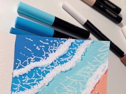 有手就会❗️几条波浪线就能画出海滩🏖️ 一起来试试吧~
·
#丙烯马克笔 #跟我一起学画画#跟着抖音学画画 #零基础学画画 #简笔画